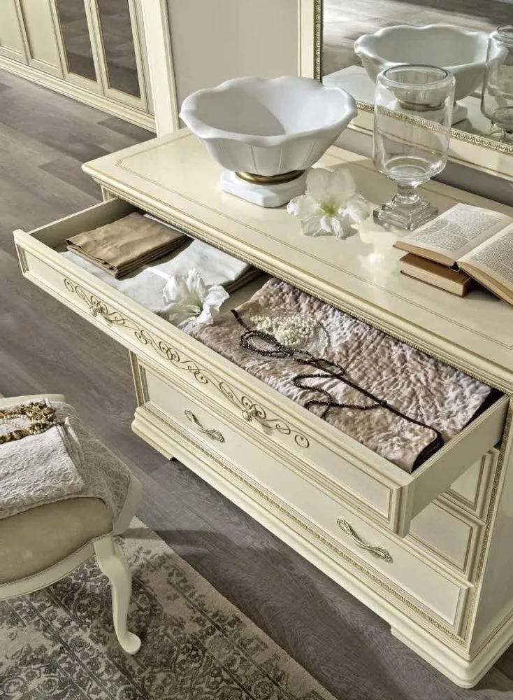 Torriani Single Dresser - Ivory, Walnut