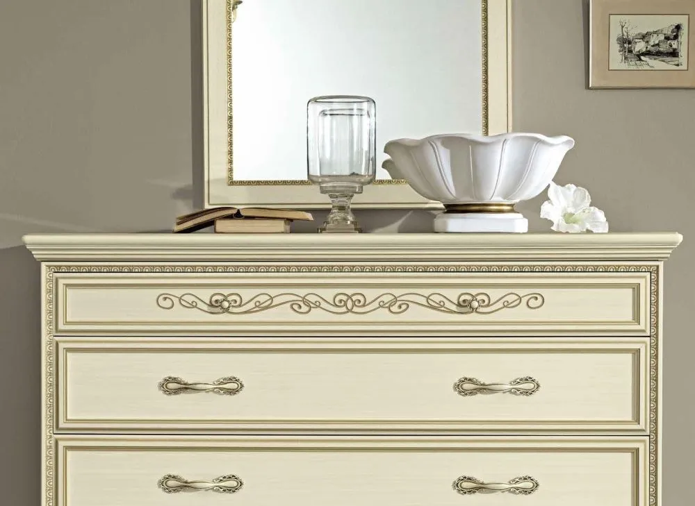 Torriani Single Dresser - Ivory, Walnut