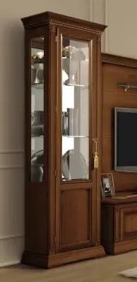 Treviso 1 Door Display Cabinet - Cherry Wood