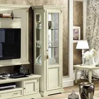 Treviso 1 Door Display Cabinet - White Ash