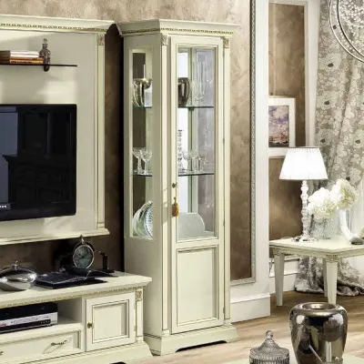Treviso 1 Door Display Cabinet - White Ash