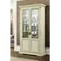 Treviso 2 Door Display Cabinet with Wooden Shelves - White Ash