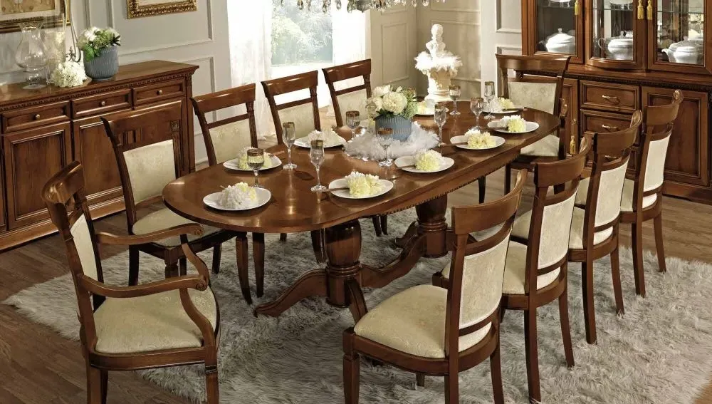 Treviso Extendable Dining Set with Chairs - Cherry Wood