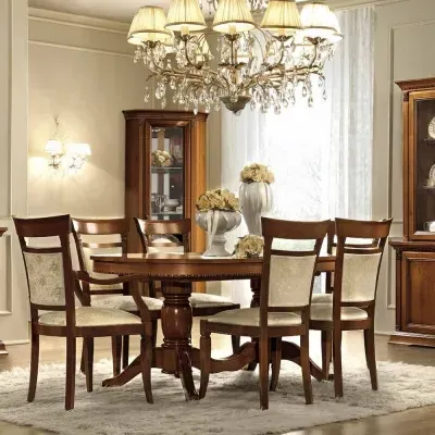 Treviso Extendable Dining Set with Chairs - Cherry Wood