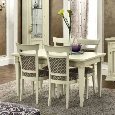 Treviso Extendable Dining Set with Chairs - White Ash