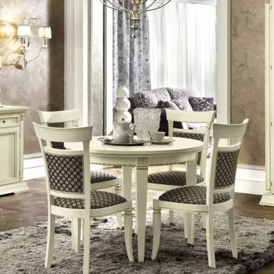 Treviso Round Extending Dining Set with Chairs - White Ash image