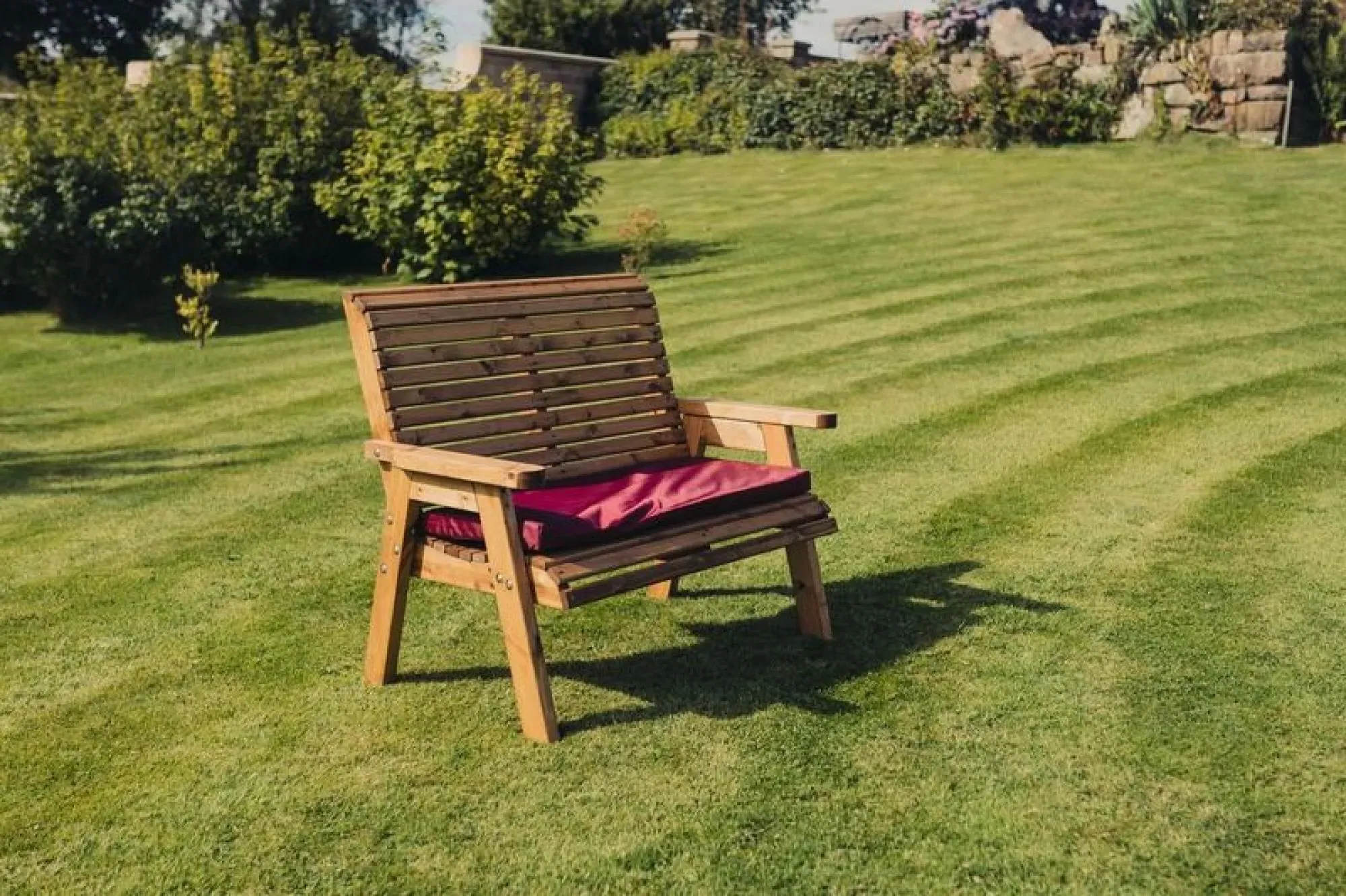 2-Seater Garden Bench - Brown, Redwood