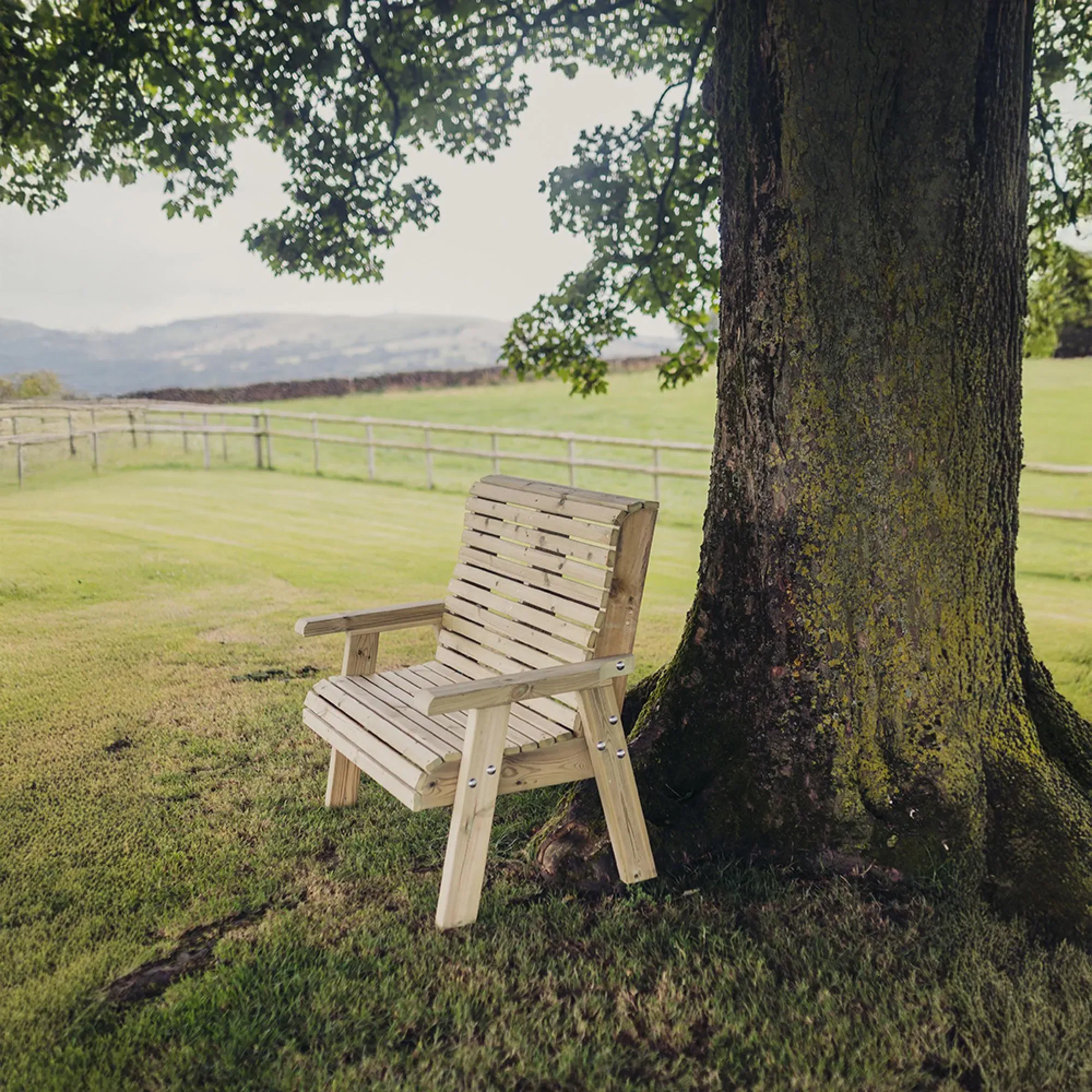 2-Seater Garden Bench - Ivory, Redwood