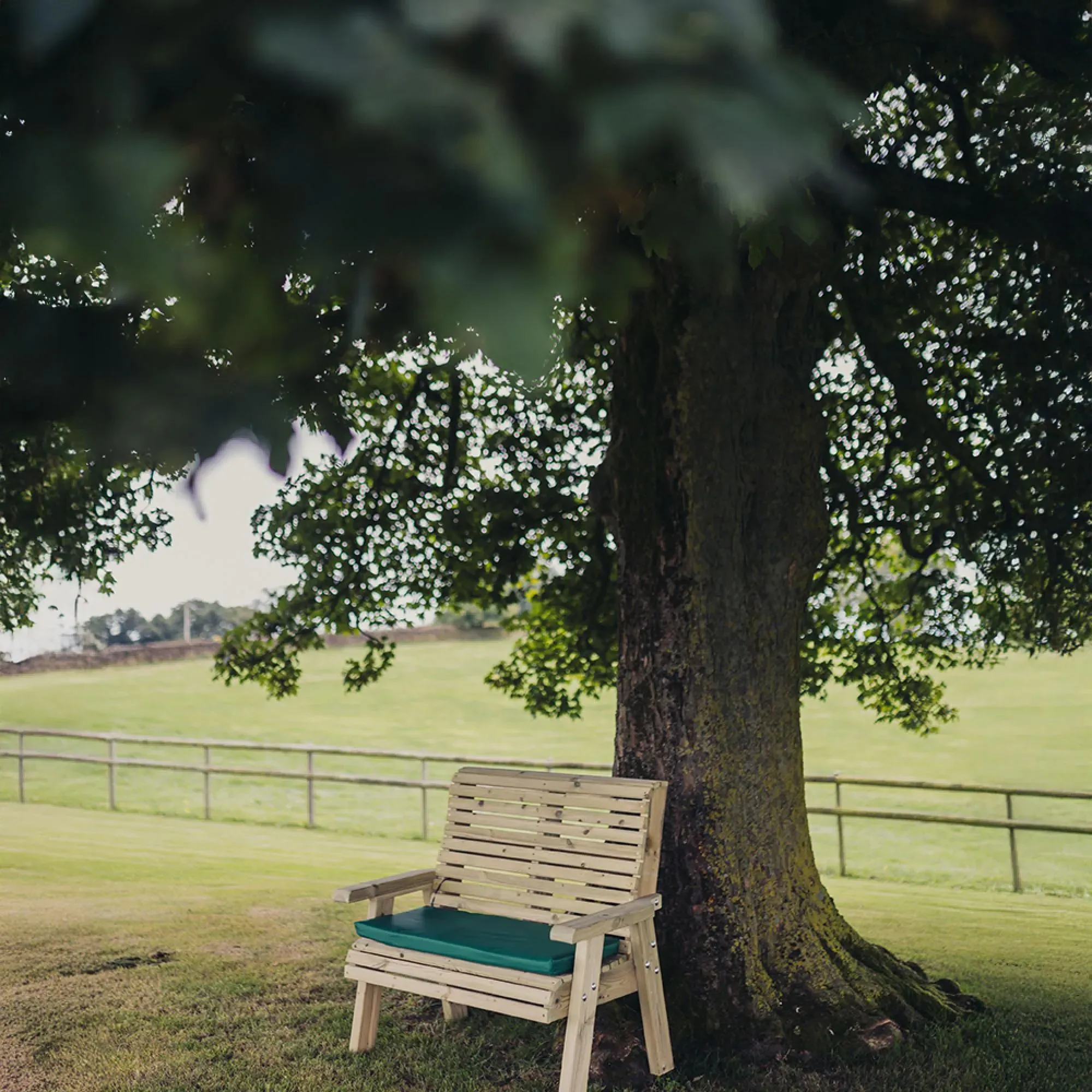 2-Seater Garden Bench - Ivory, Redwood