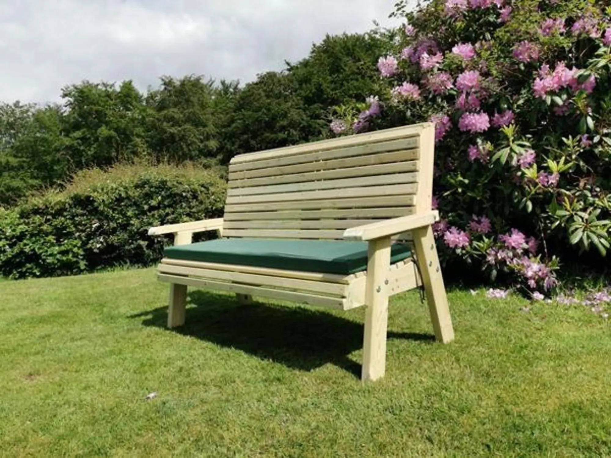 3-Seater Garden Bench - Ivory, Redwood
