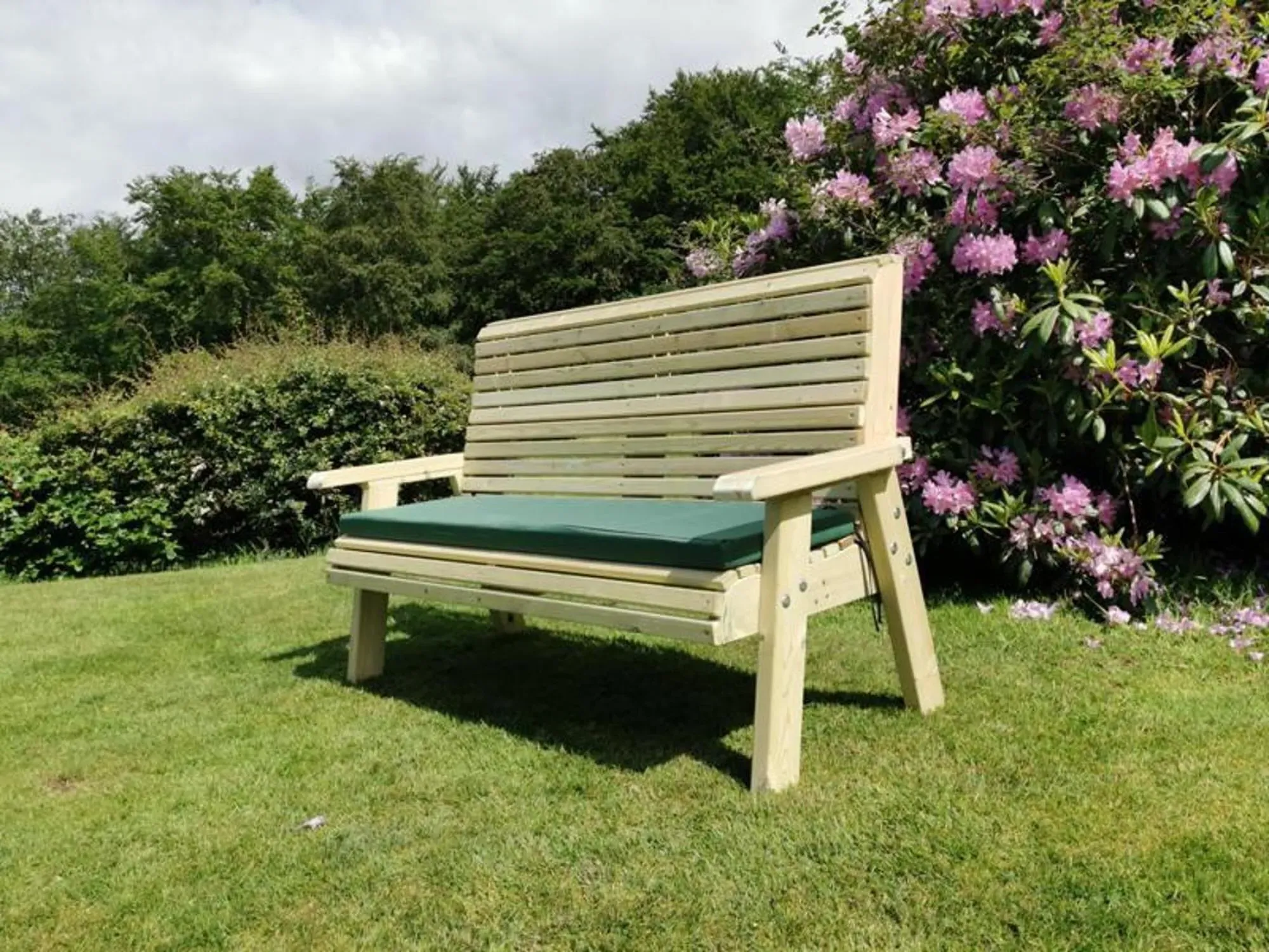 3-Seater Garden Bench - Ivory, Redwood