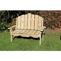 Alton Manor Garden Bench - Ivory, Redwood