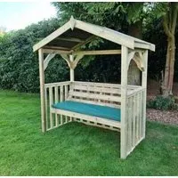 Anastasia 3-Seater Garden Arbour - Ivory, Redwood
