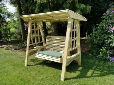 Antoinette 2-Seater Garden Swing - Ivory, Redwood image