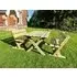 Ashcombe Rectangular Garden Table Set with 2 Benches - Redwood