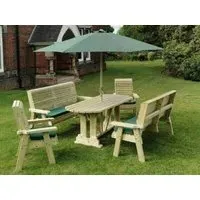 Churnet Valley Ergo 8-Seater Garden Dining Set - Redwood