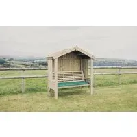 Cottage Redwood 3-Seater Garden Arbour - Ivory