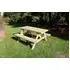 Deluxe 6 Seater Garden Picnic Table Set - Ivory, Redwood