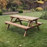 Deluxe Redwood Garden Picnic Table - 180cm