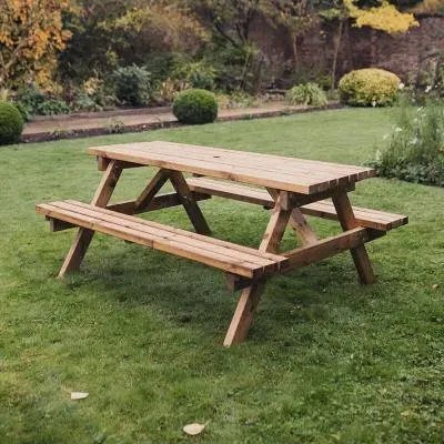 Deluxe Redwood Garden Picnic Table - 180cm
