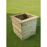 Deluxe Timber Square Garden Planter - Brown
