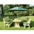Ergo Redwood Garden Table Set with 2 Benches - Ivory