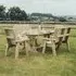 Ergo Redwood Garden Table Set with 2 Chairs 2 Benches - Ivory