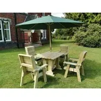 Ergo Redwood Garden Table Set with 4 Chairs - Ivory