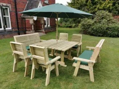 Ergo Redwood Square 8 Seater Garden Dining Set - Ivory
