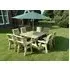 Ergo Redwood Square Garden Table Set with 8 Chairs - Ivory