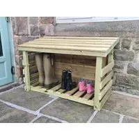 Heavy Duty Timber Garden Boot Store - Ivory