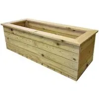 Large Timber Garden Trough Planter - Ivory