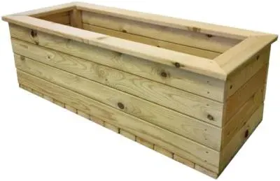 Large Timber Garden Trough Planter - Ivory image