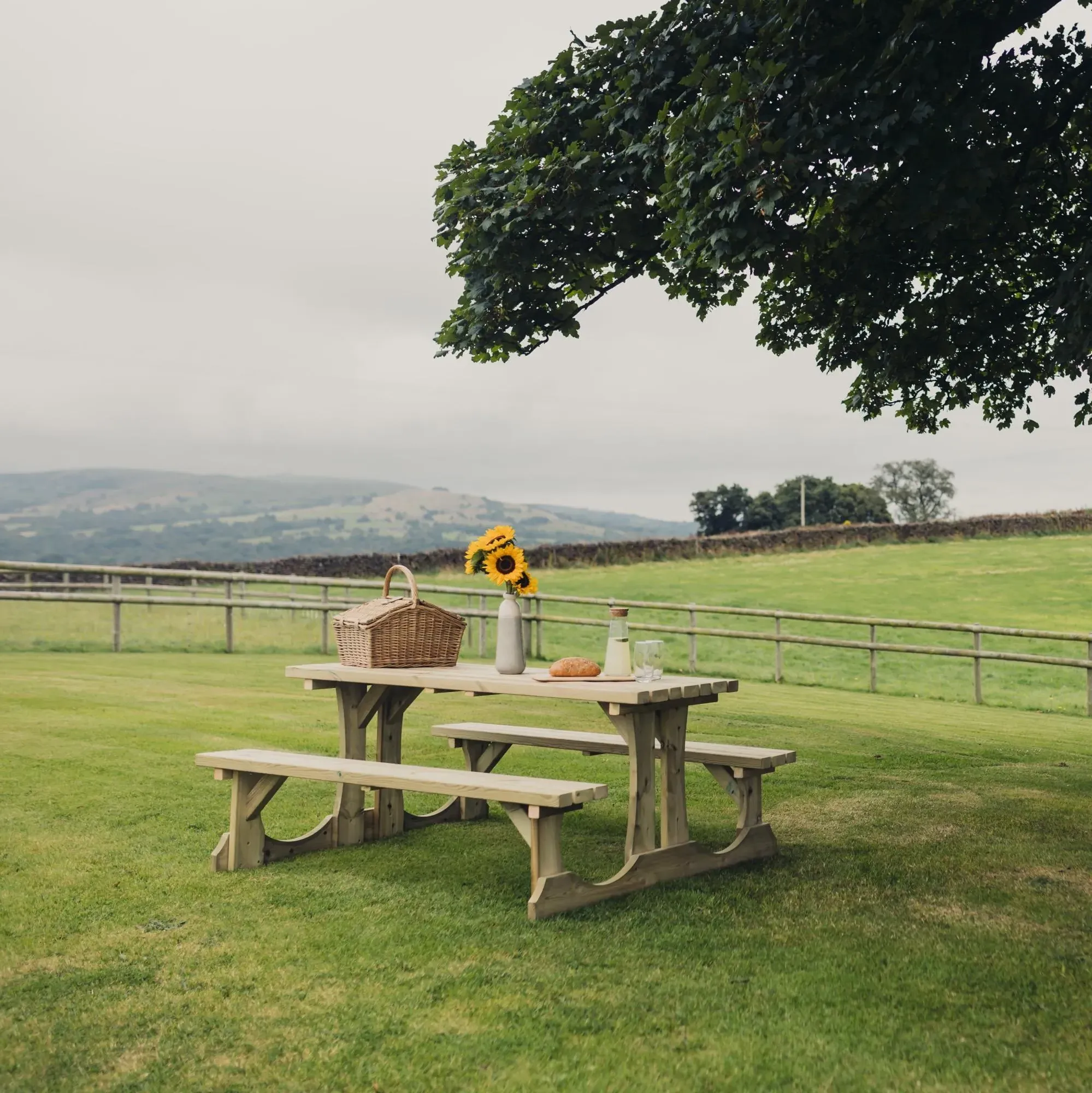 Lunar Redwood Garden Picnic Table - 180cm