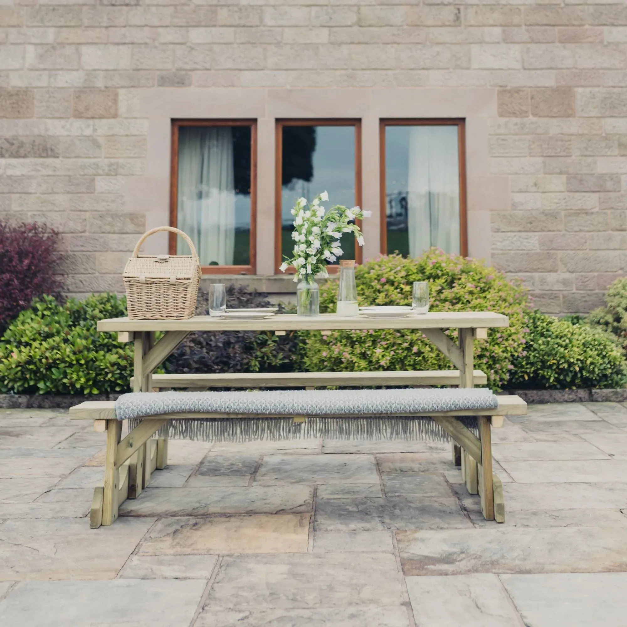 Lunar Redwood Garden Picnic Table - 180cm