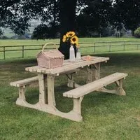 Lunar Redwood Garden Picnic Table - 180cm