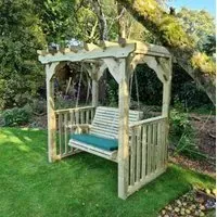 Ophelia 2-Seater Garden Swing - Ivory, Redwood