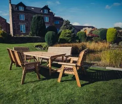 Redwood 10 Seater Garden Dining Set - Brown image