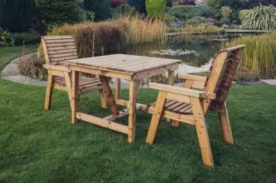 Redwood 2-Seater Garden Bistro Set - Brown