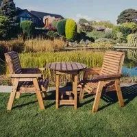 Redwood 2-Seater Round Garden Bistro Set