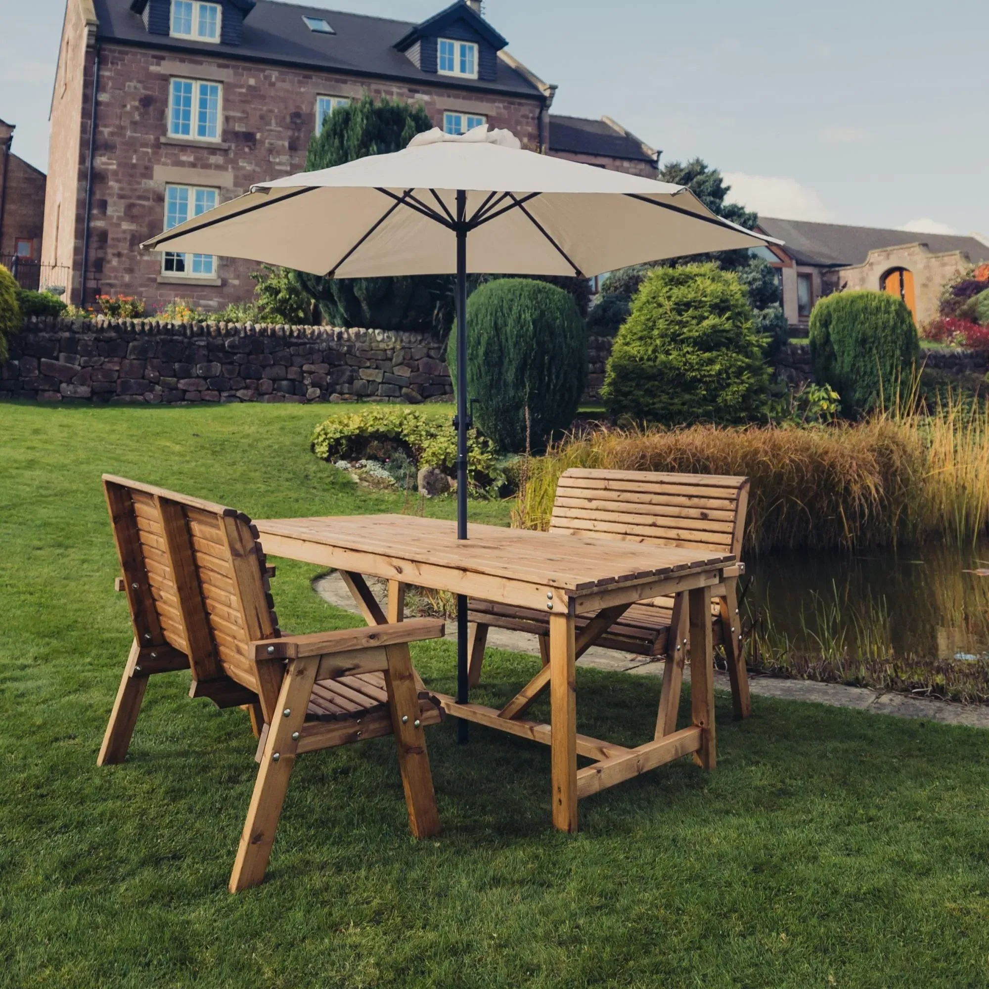 Redwood 4-Seater Dining Set with 2 Benches