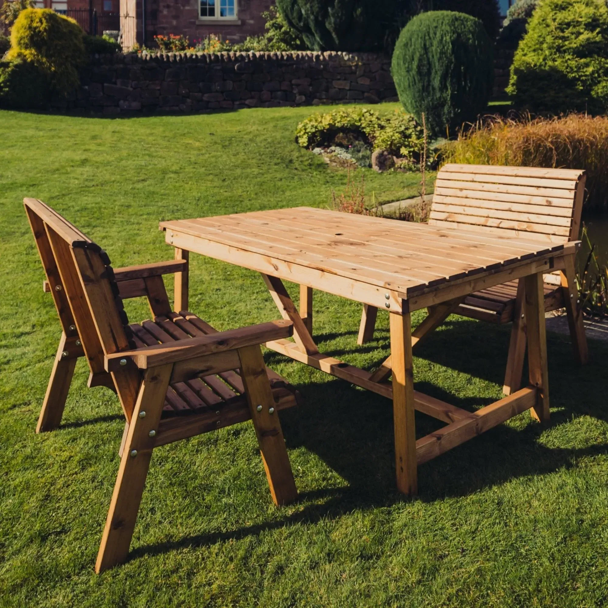 Redwood 4-Seater Dining Set with 2 Benches
