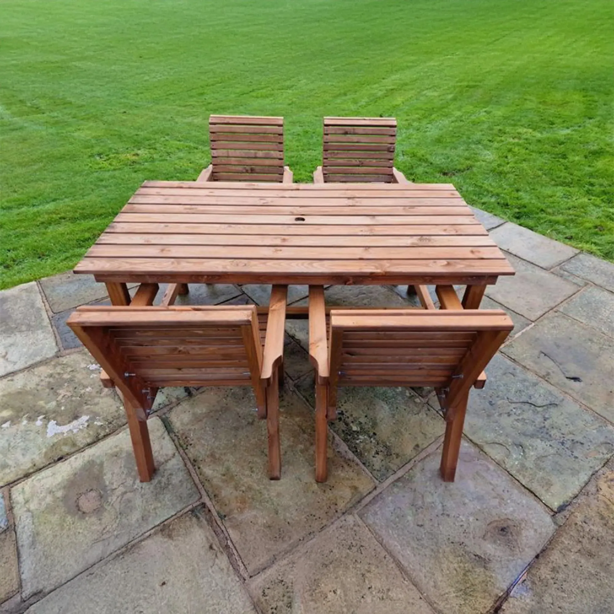 Redwood 4-Seater Garden Dining Set - Brown