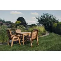 Redwood 4-Seater Square Garden Dining Set - Brown