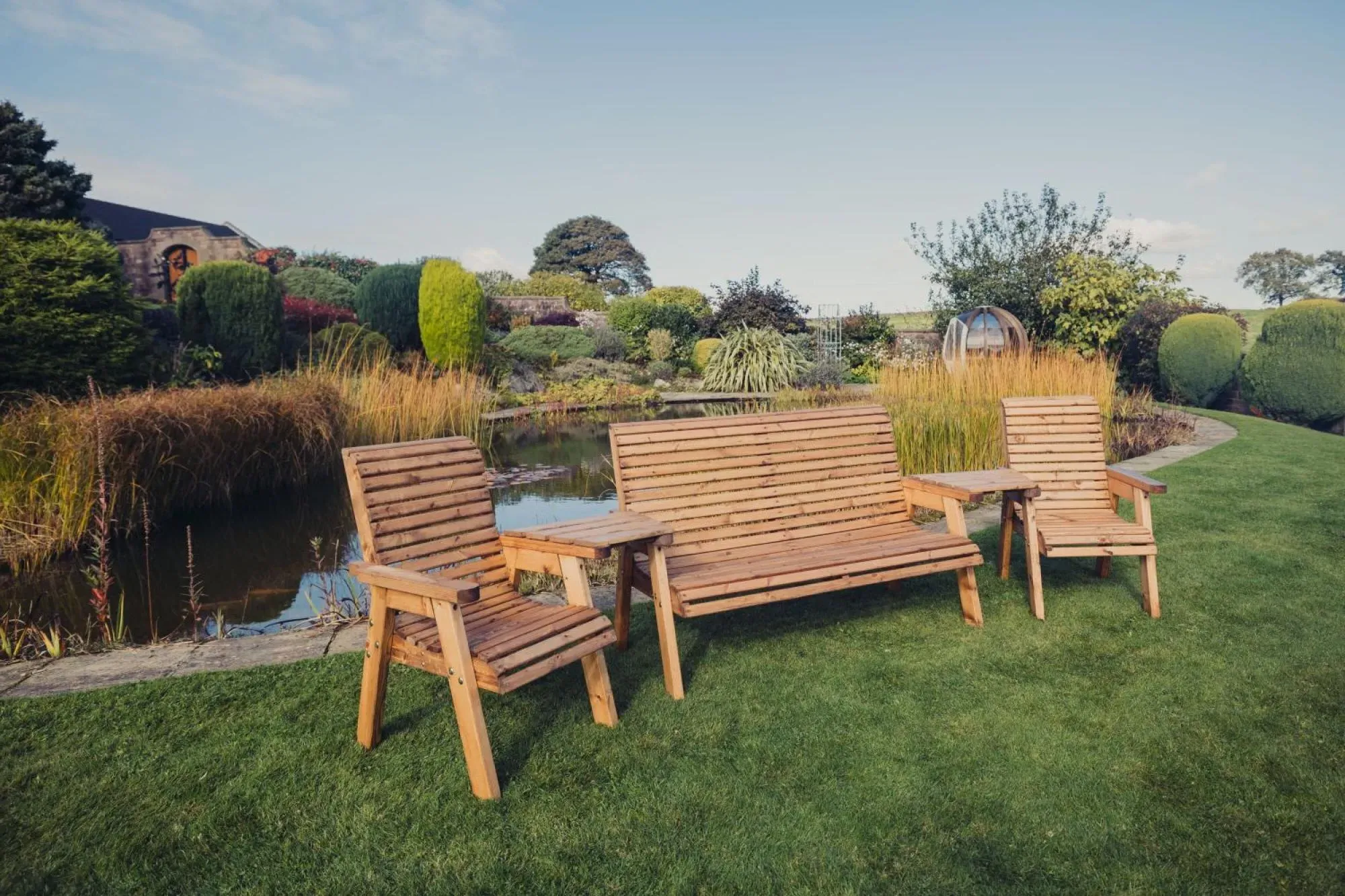 Redwood 5-Seater Garden Set with Bench - Brown