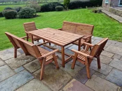 Redwood 8 Seater Garden Dining Set - Brown image