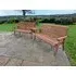 Redwood Angled 3-Seater Garden Bench Set - Brown