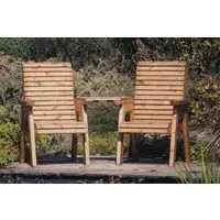 Redwood Angled Garden Love Seat - Brown
