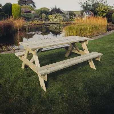 Redwood Garden Picnic Table - 180cm image