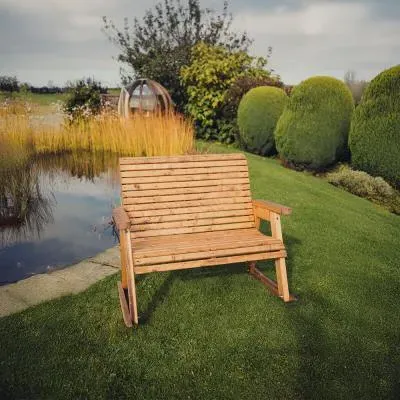 Redwood Garden Rocking Bench - Brown image